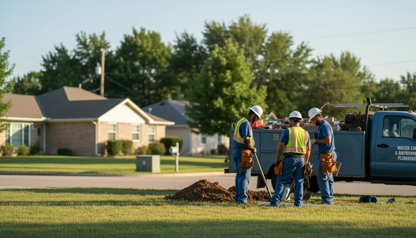 Residential water line and bathroom plumbing service in Fortuna, MO